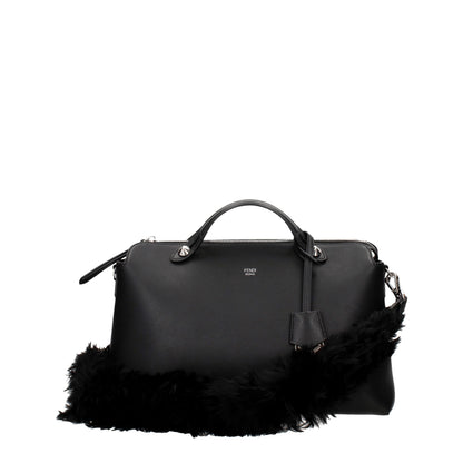 Shoulder Bag by Fendi for women in alpaca wool & leather black & silver features a stately silhouette, showcasing a secure hook, ample , and stately shoulder-strap for a stately finish.