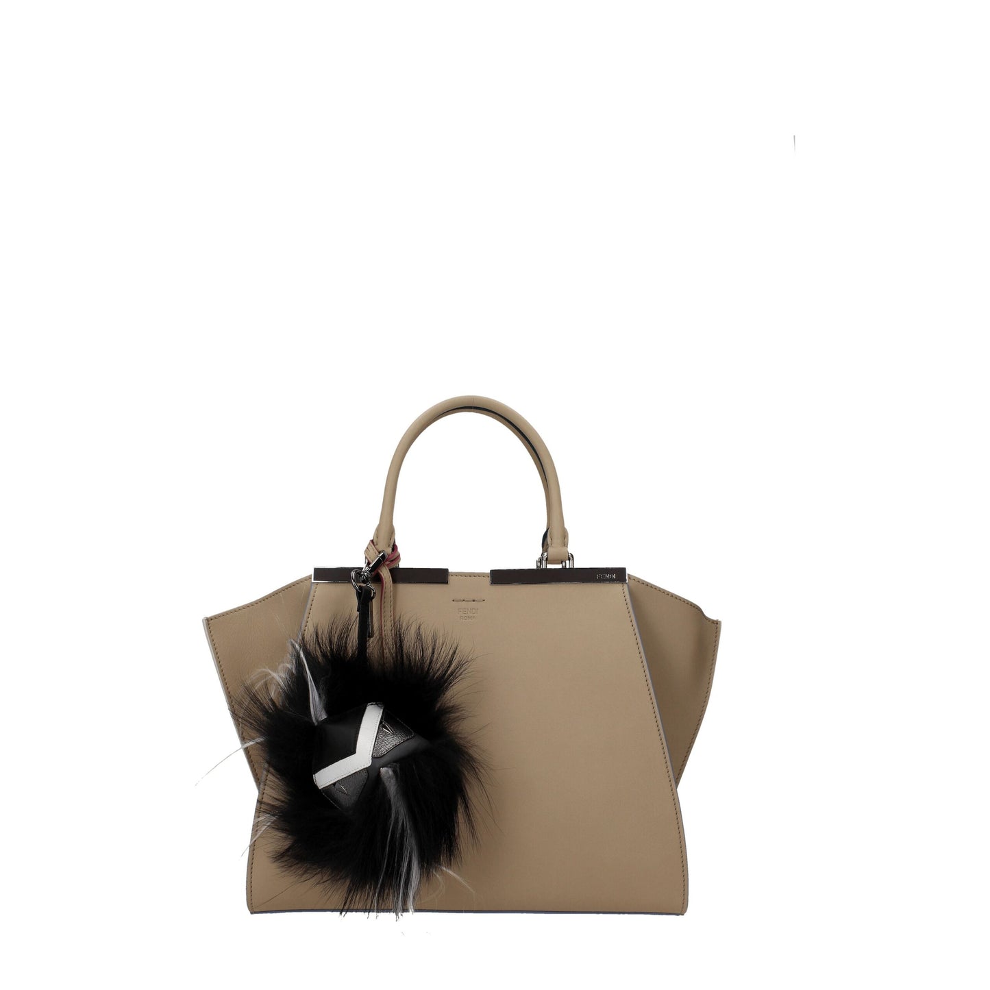 Keychain by Fendi for men in leather and black showcases a artisanal design, artfully incorporating , , and for a artisanal finish.