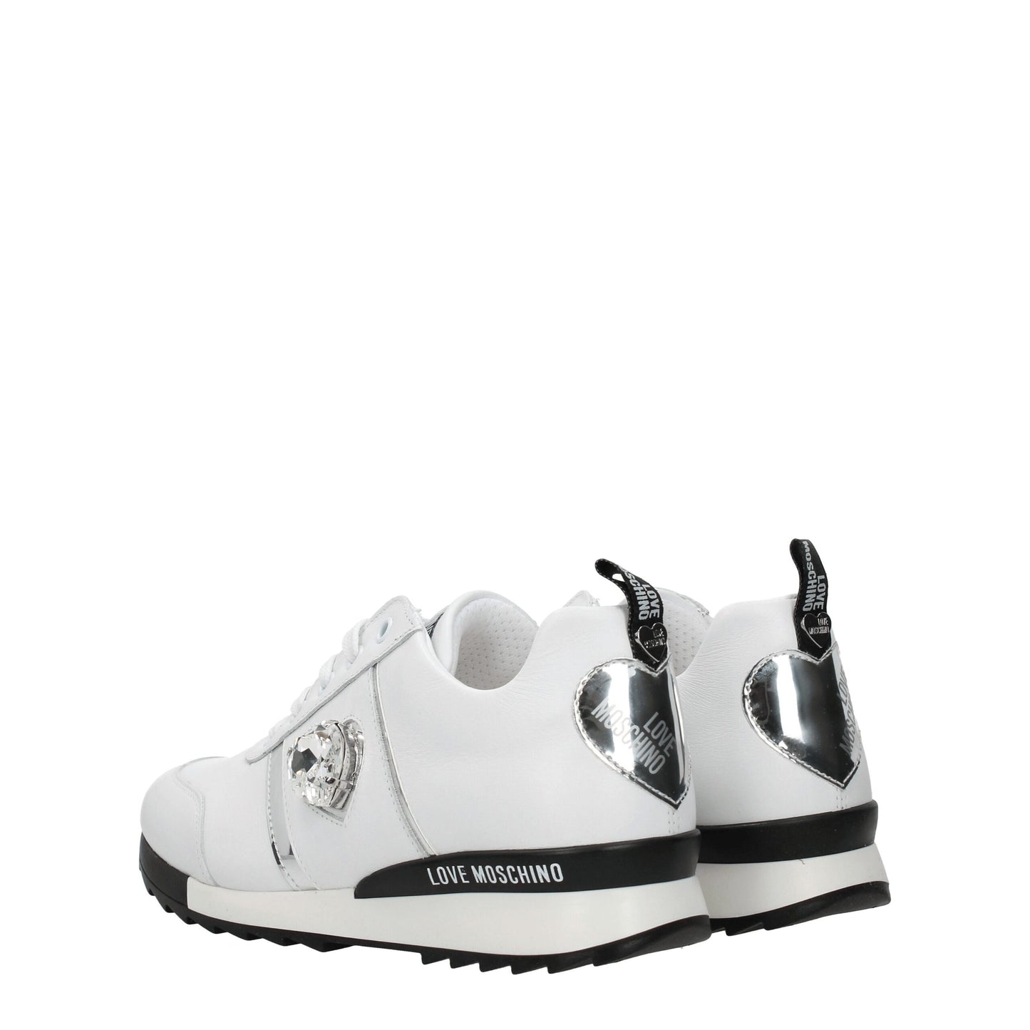 Sneakers by Love Moschino for women in leather & rubber white features an timeless silhouette from the Women's Fashion Leather & Rubber Sneakers collection, showcasing a signature fashion style with an timeless finish.
