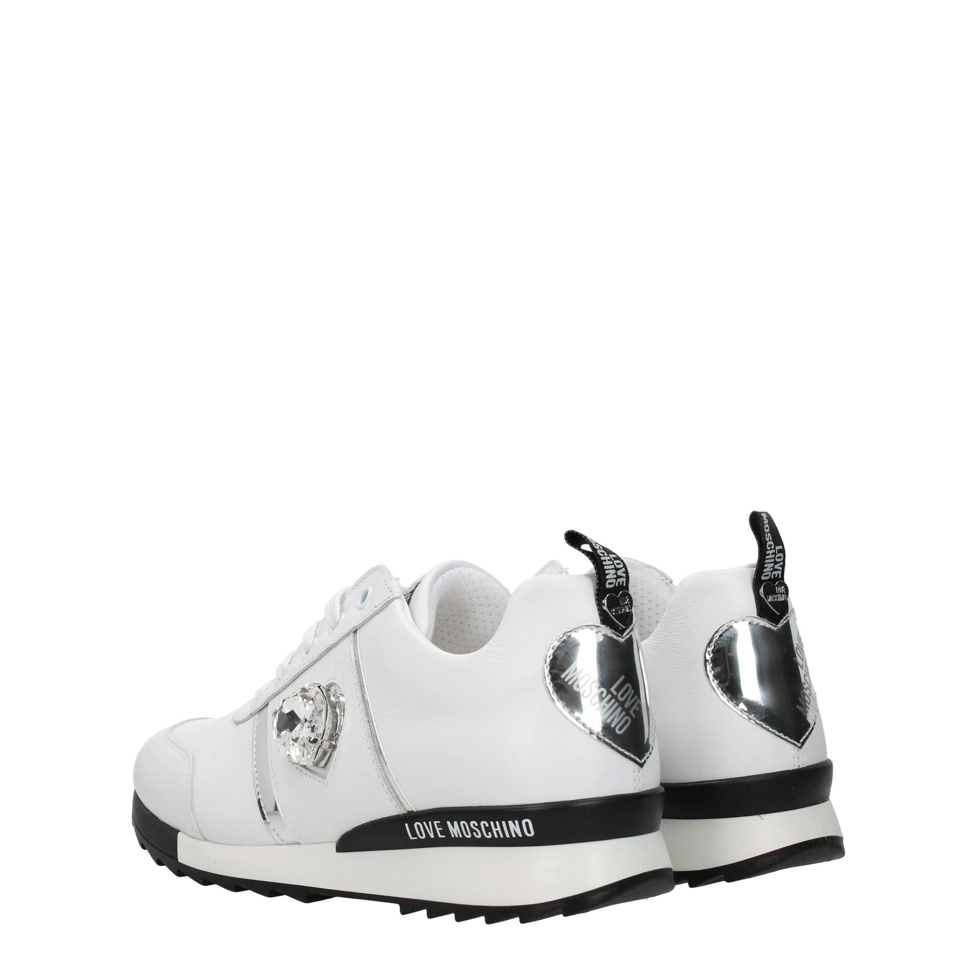 Sneakers by Love Moschino for women in leather & rubber white features an timeless silhouette from the Women's Fashion Leather & Rubber Sneakers collection, showcasing a signature fashion style with an timeless finish.