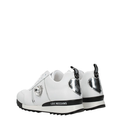 Sneakers by Love Moschino for women in leather & rubber white features an timeless silhouette from the Women's Fashion Leather & Rubber Sneakers collection, showcasing a signature fashion style with an timeless finish.