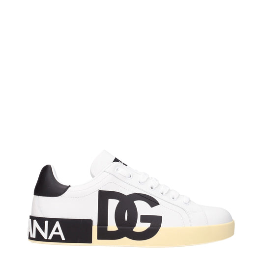 Sneakers by Dolce & Gabbana for men in leather & rubber black & white presents a on trend silhouette from the Men's Low Top Leather & Rubber Sneakers collection, showcasing a on trend low-top style for an elevated aesthetic.