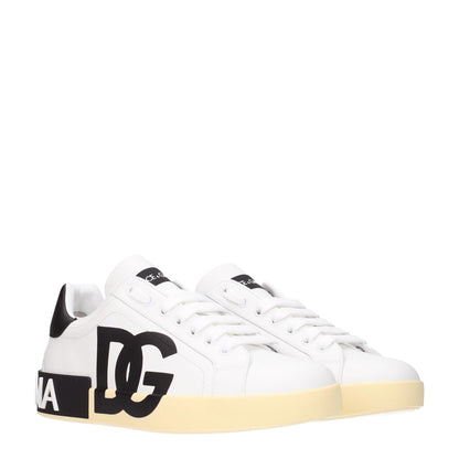 Sneakers by Dolce & Gabbana for men in leather & rubber black & white features an fashionable silhouette, showcasing the premium Men's Low Top Leather & Rubber Sneakers in a fashionable low-top style that offers a fashionable finish for refined style.