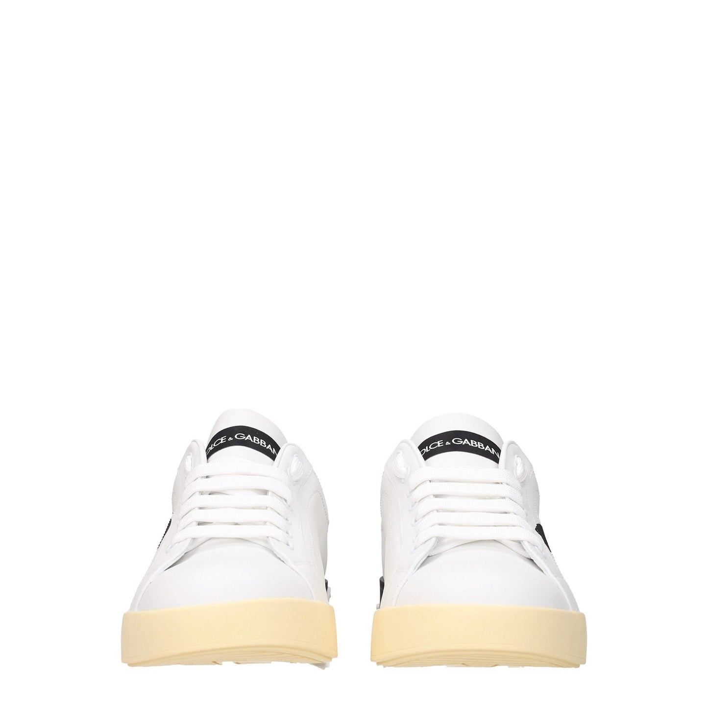 Sneakers by Dolce & Gabbana for men in leather & rubber black & white presents a impeccable silhouette as Men's Low Top Leather & Rubber Sneakers, expertly defined by a impeccable low-top style for a impeccable, high-fashion look.