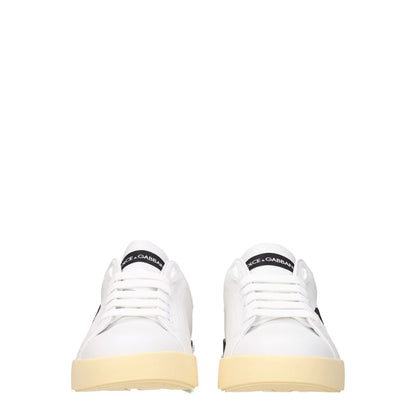 Sneakers by Dolce & Gabbana for men in leather & rubber black & white presents a impeccable silhouette as Men's Low Top Leather & Rubber Sneakers, expertly defined by a impeccable low-top style for a impeccable, high-fashion look.
