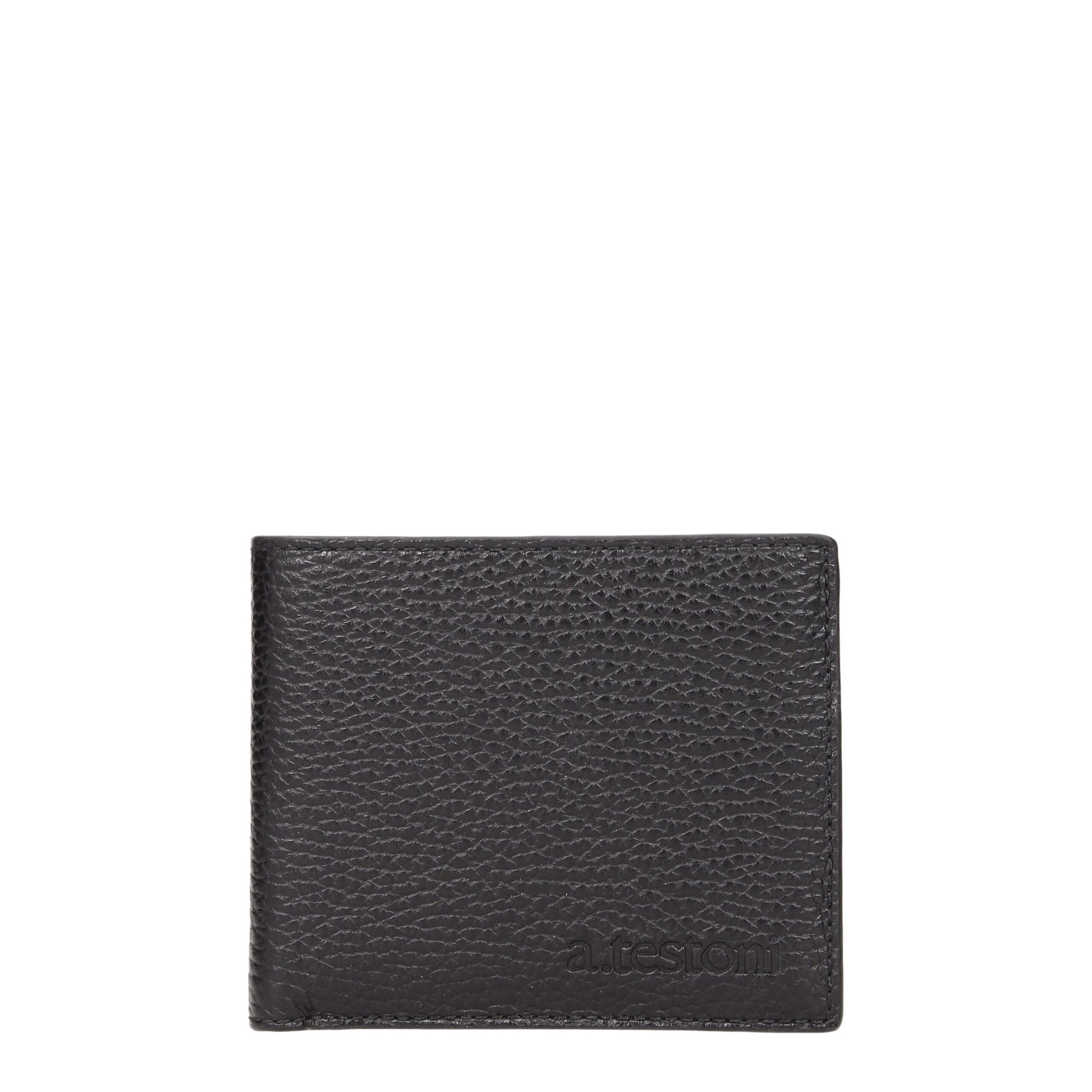 Cardholder Wallet by Testoni for men in leather black showcases a refined silhouette, artfully detailed with the signature style of the Leather Cardholder Wallet and functional card-organization coin-purse.