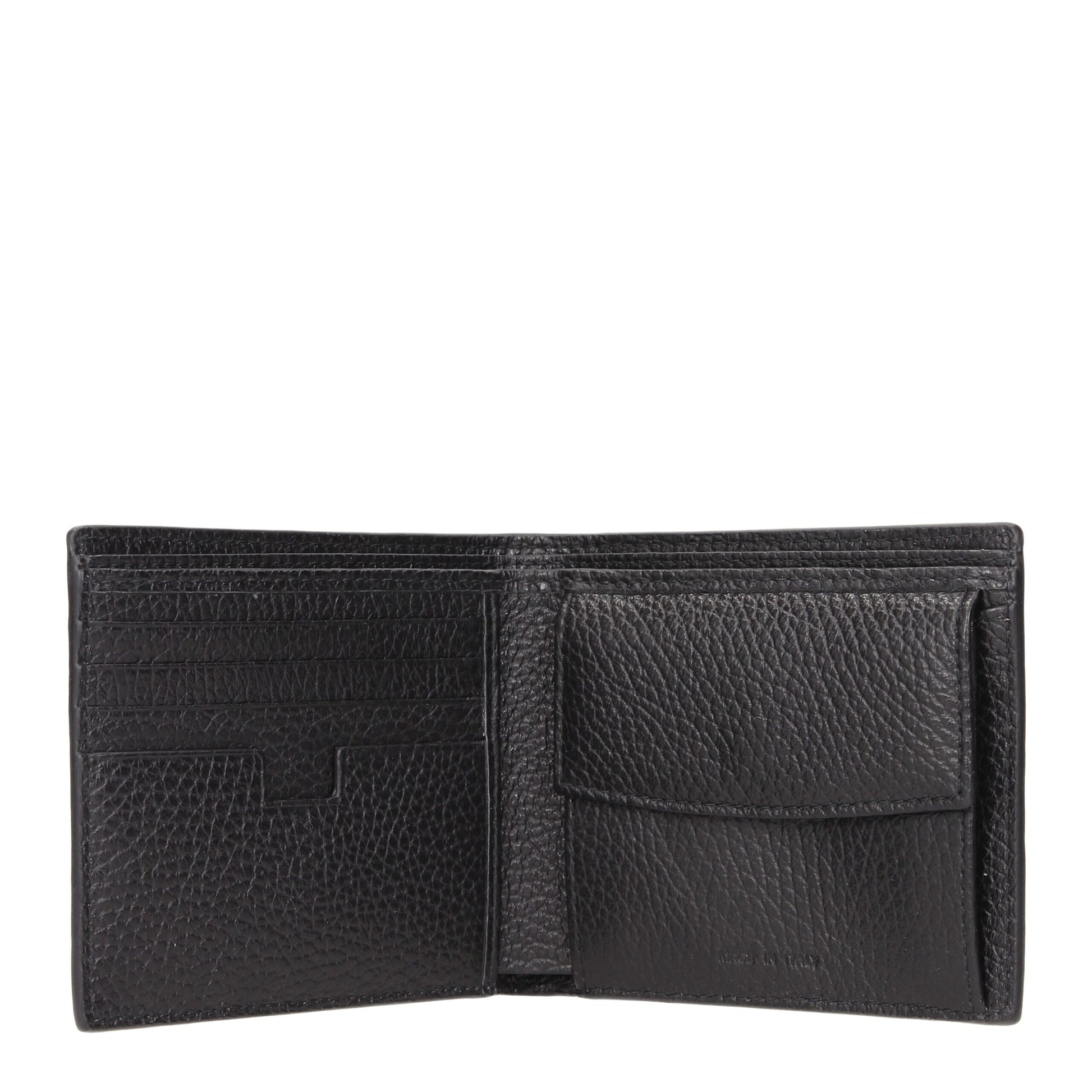 Cardholder Wallet by Testoni for men in leather black presents a streamlined silhouette, showcasing the sophisticated design of the Leather Cardholder Wallet collection with functional card-organization coin-purse.