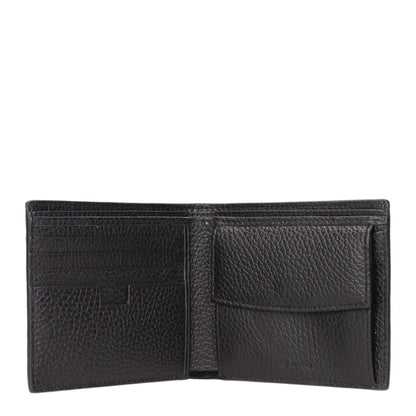 Cardholder Wallet by Testoni for men in leather black presents a streamlined silhouette, showcasing the sophisticated design of the Leather Cardholder Wallet collection with functional card-organization coin-purse.