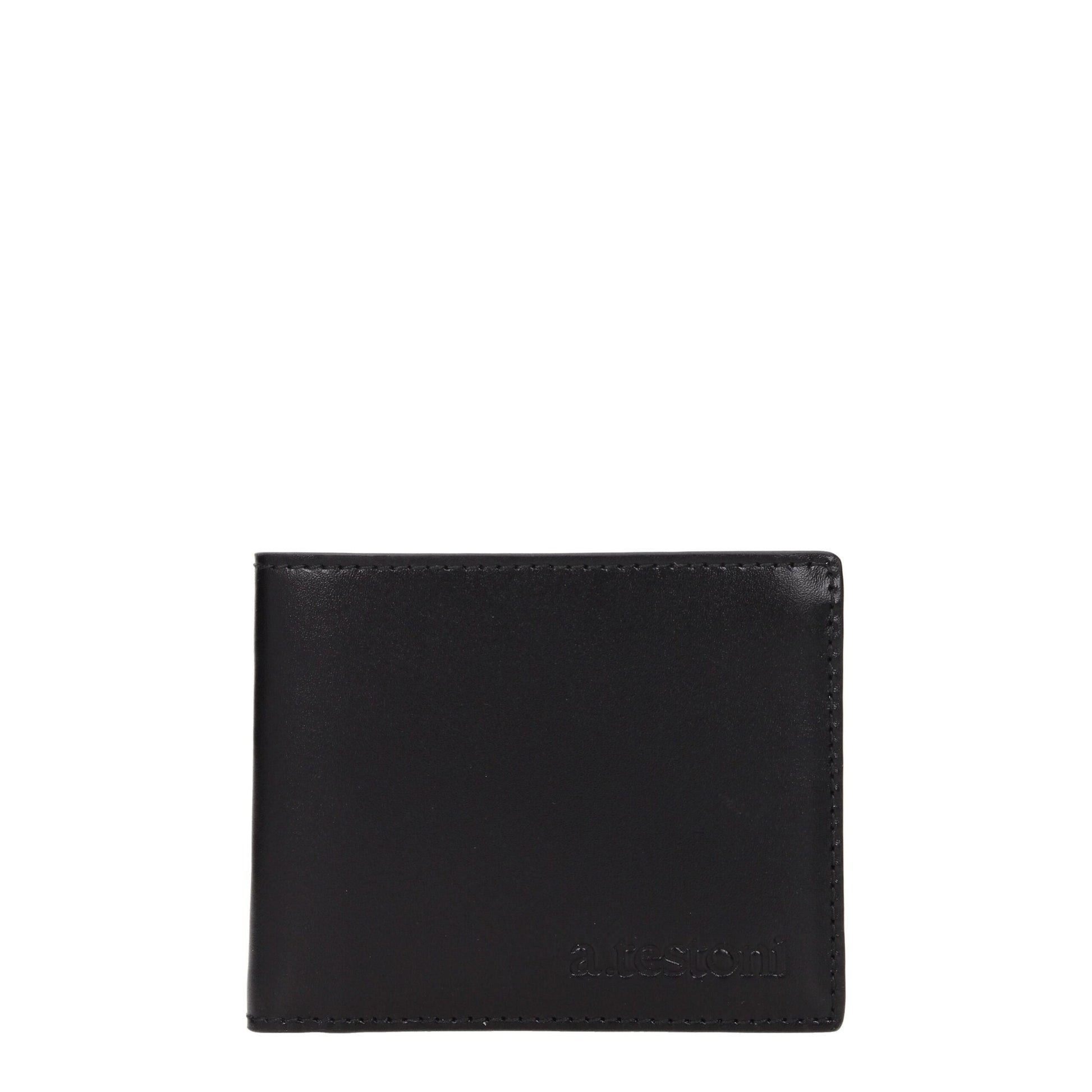 Cardholder Wallet by Testoni for men in leather black features a streamlined silhouette, showcasing the streamlined Leather Cardholder Wallet design with sophisticated card-organization for a premium look.