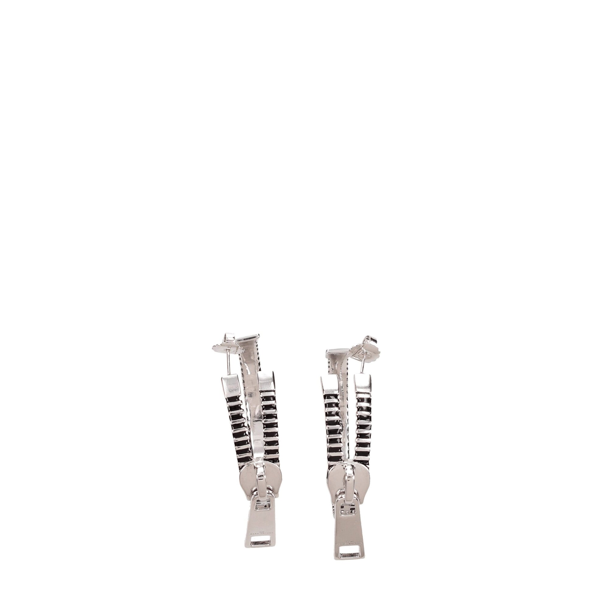 Earrings by Marc Jacobs for women in polyamide gray & silver presents a curated silhouette, artfully showcasing the curated and refined aesthetic of the Women's Silver Earrings.
