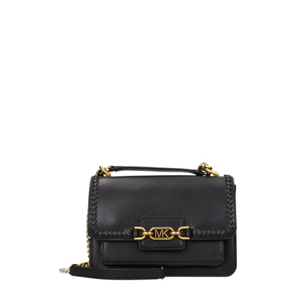 Michael Kors Leather Medium Shoulder Bag - Black Gold