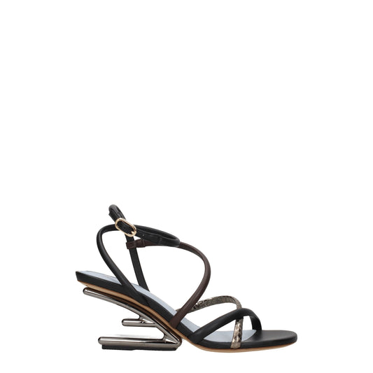 High-Heel Sandals by Fendi for women in leather multicolor features an effortlessly chic silhouette from the Women's Leather High-Heel Sandals collection, showcasing a effortlessly chic 8-cm-heel high-heel and elegant open toe style.