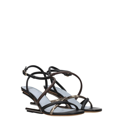 High-Heel Sandals by Fendi for women in leather multicolor features an statuesque Women's Leather High-Heel Sandals silhouette with a refined 8-cm-heel high-heel and elegant open toe style.