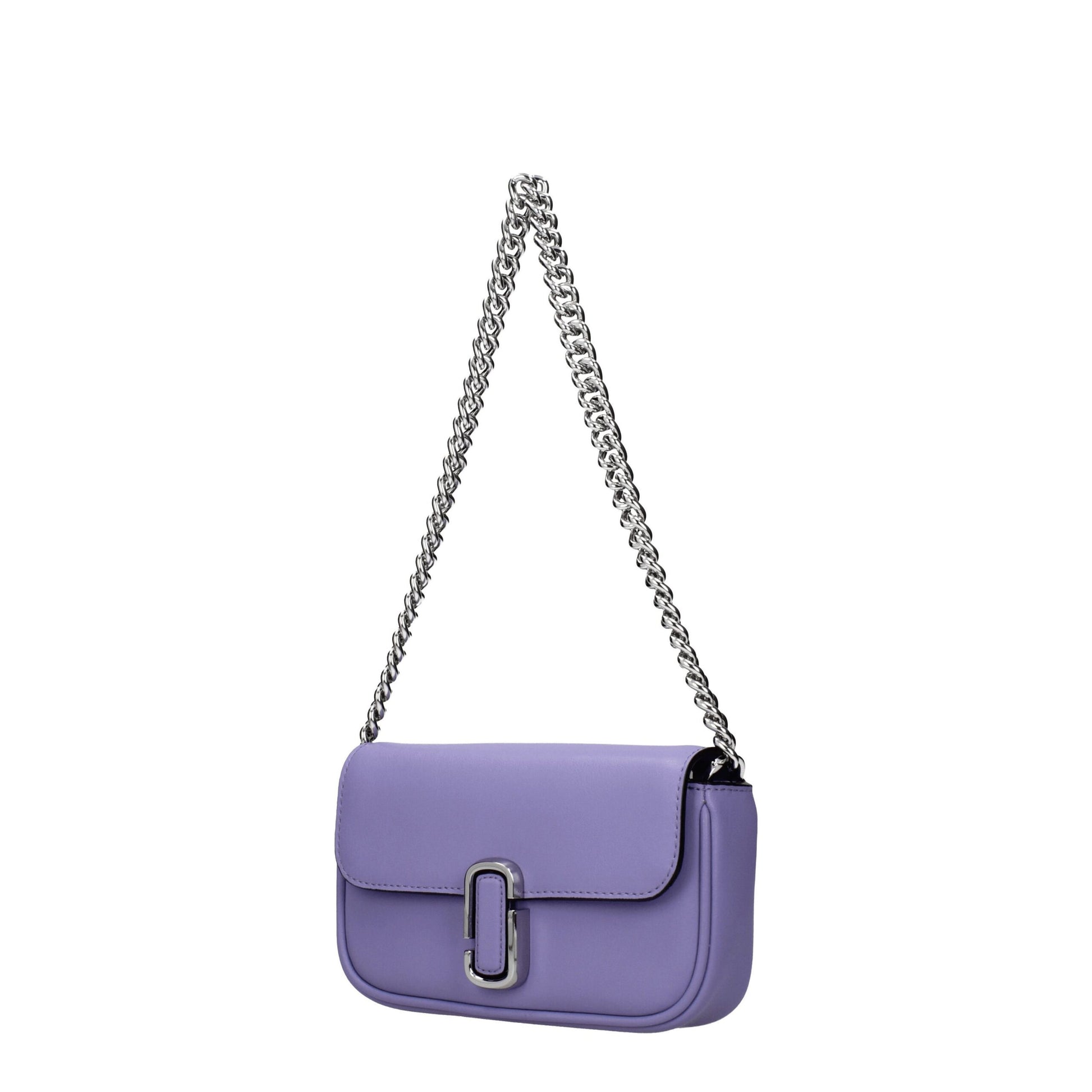 Small Crossbody Handbag by Marc Jacobs for women in leather purple & violet features a transformative sophistication silhouette, showcasing a secure button, ample internal-pockets, and versatile crossbody-strap, shoulder-strap, adjustable-strap & handle for a transformative sophistication look.