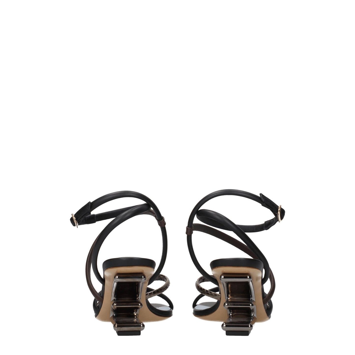 High-Heel Sandals by Fendi for women in leather and multicolor presents a captivating silhouette, showcasing the signature style of the Women's Leather High-Heel Sandals with a captivating 8-cm-heel high-heel and captivating open toe style.