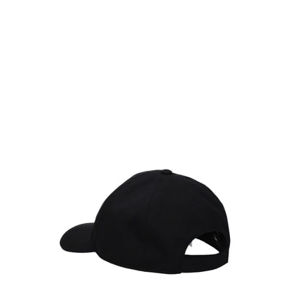 Hat by Versace for women in cotton black & white showcases a refined silhouette, artfully capturing the essence of the refined Cotton Hat design for a sophisticated look.