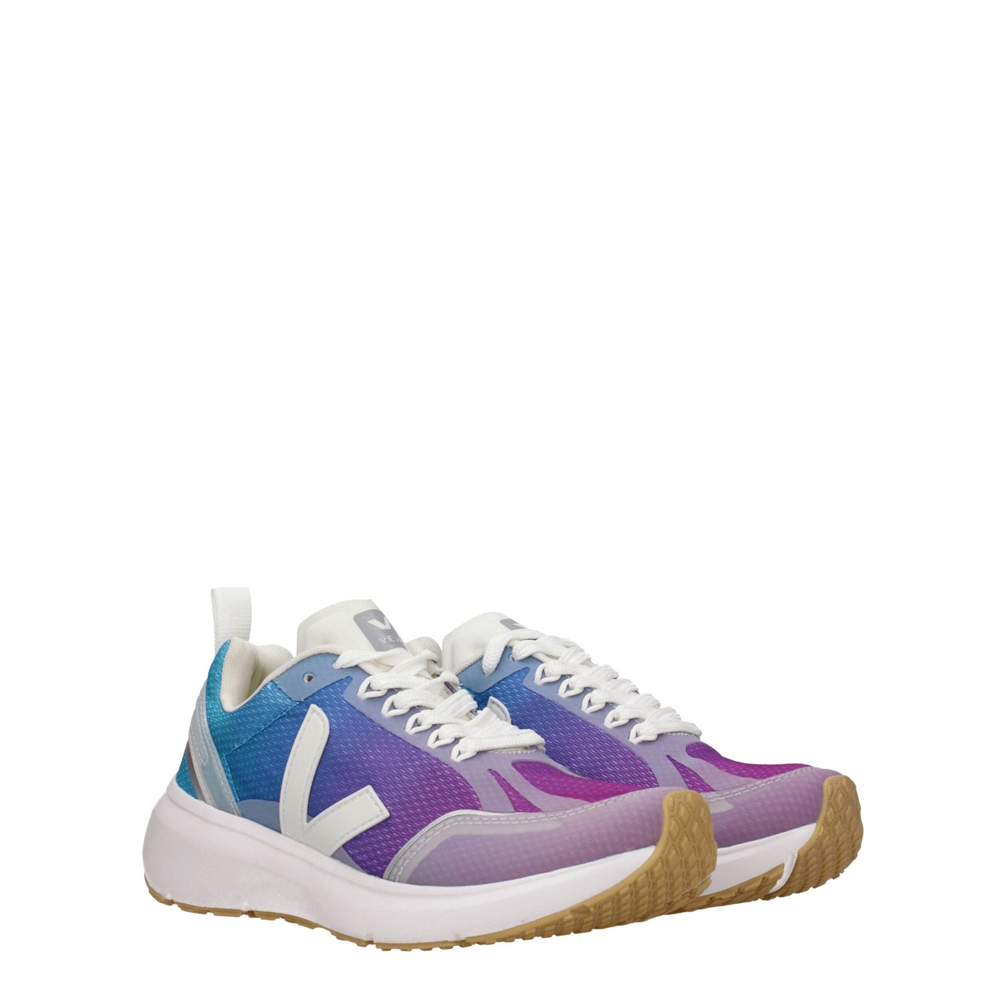 Sneakers by Veja for women in rubber & fabric multicolor features a chic design, perfectly showcasing the chic athletic style of this Women's Athletic Rubber & Fabric Sneakers.