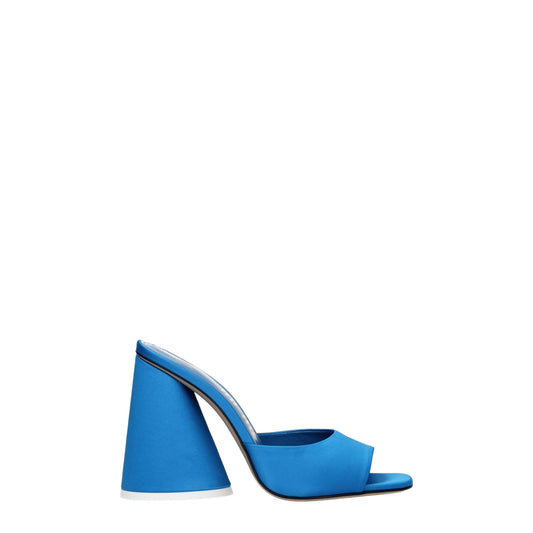 High-Heel Sandals by The Attico for women in leather & satin light-blue & turquoise features an statuesque Women's Leather & Satin High-Heel Sandals silhouette with a refined high-heel 10-5-cm-heel and elegant open toe style.