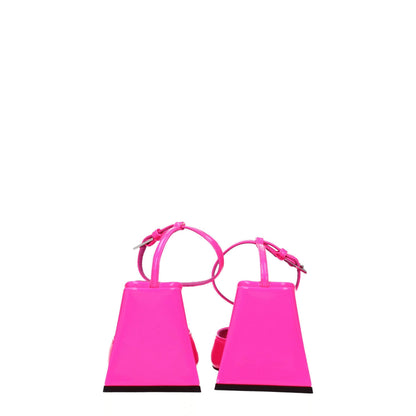 High-Heel Stiletto Sandals by The Attico for women in leather and pink presents a captivating silhouette, showcasing the signature style of the Women's Leather High-Heel Stiletto Sandals with a captivating stiletto high-heel 8-5-cm-heel and captivating open toe style.