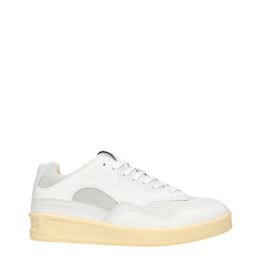 Sneakers by Jil Sander for men in leather gray, light-grey & white features an timeless silhouette from the Men's Fashion Leather Sneakers collection, showcasing a signature fashion style with an timeless finish.
