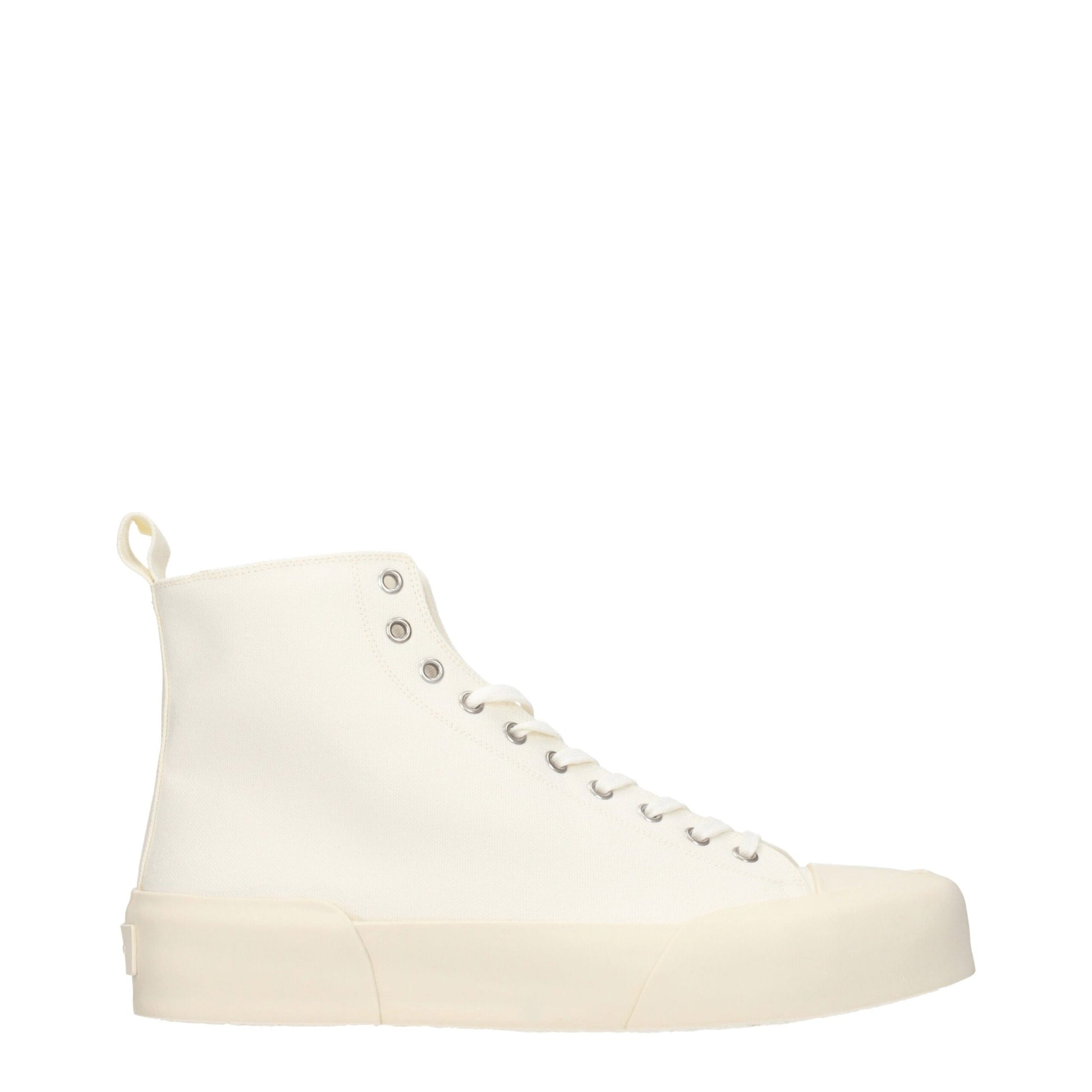 Sneakers by Jil Sander for men in rubber & fabric beige & ivory features a chic design, perfectly showcasing the chic fashion style of this Men's Fashion Rubber & Fabric Sneakers.