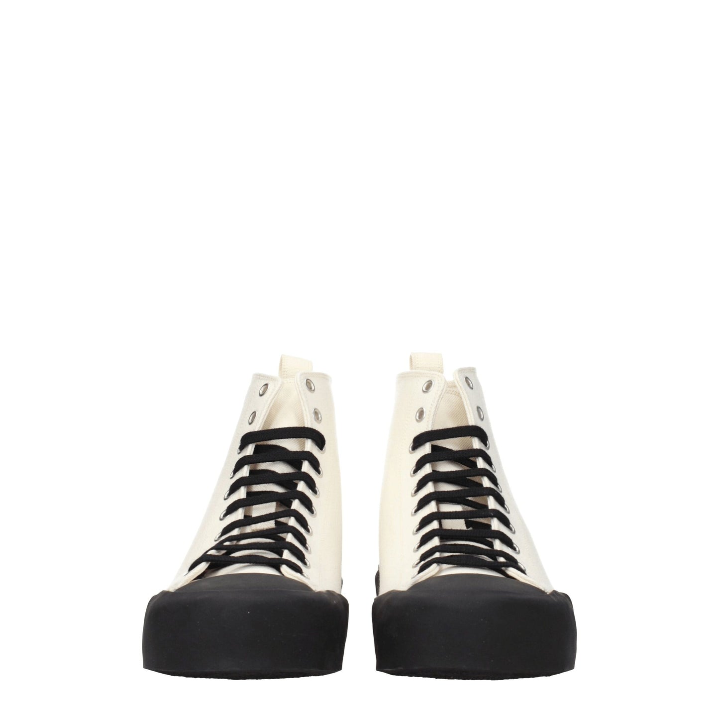 Sneakers by Jil Sander for men in rubber & fabric beige & black features an versatile design from the Men's Fashion Rubber & Fabric Sneakers collection, highlighting a versatile fashion style for a premium, high-fashion look.