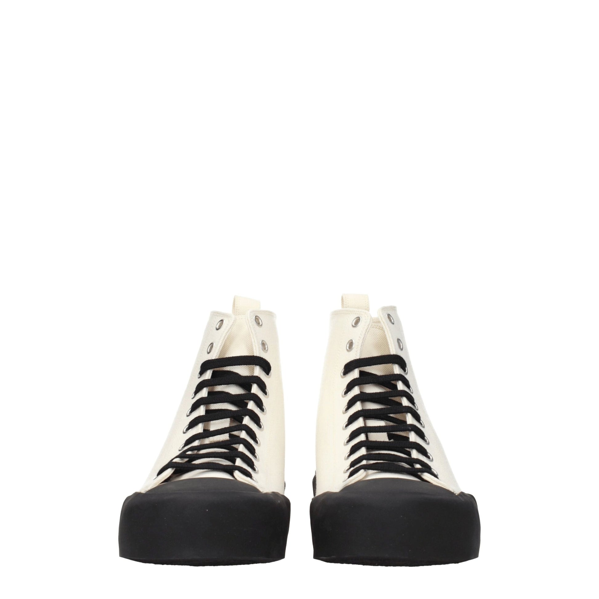 Sneakers by Jil Sander for men in rubber & fabric beige & black features an versatile design from the Men's Fashion Rubber & Fabric Sneakers collection, highlighting a versatile fashion style for a premium, high-fashion look.