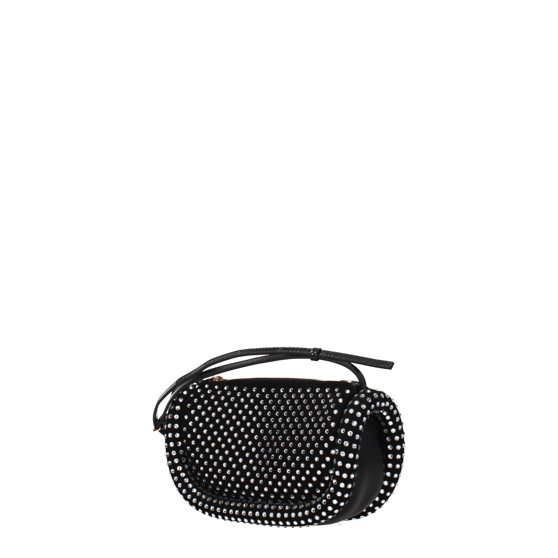 Small Crossbody Handbag by J.W.Anderson for women in synthetic polyurethane leather black & gold features a transformative elegance silhouette, showcasing a secure zipper, organized , and versatile crossbody-strap, shoulder-strap & handle for a transformative elegance look.
