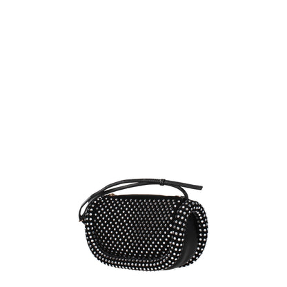 Small Crossbody Handbag by J.W.Anderson for women in synthetic polyurethane leather black & gold features a transformative elegance silhouette, showcasing a secure zipper, organized , and versatile crossbody-strap, shoulder-strap & handle for a transformative elegance look.