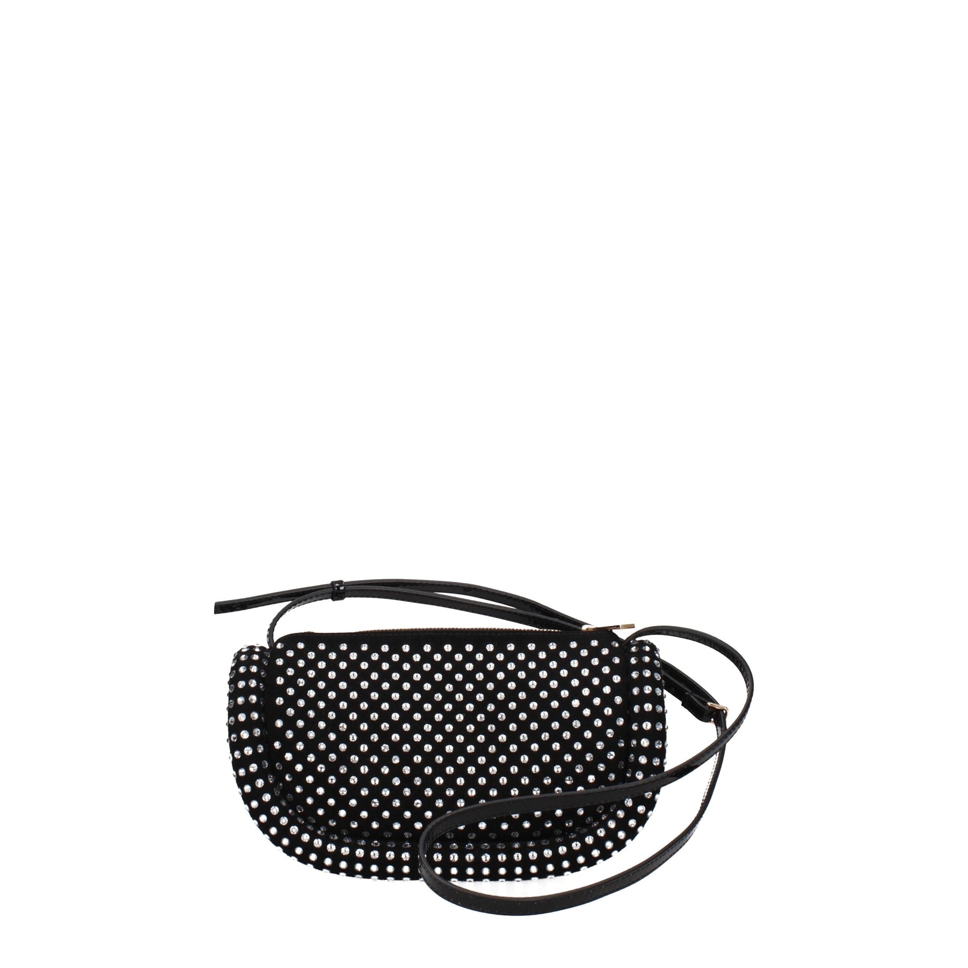 Small Crossbody Handbag by J.W.Anderson for women in synthetic polyurethane leather black & gold features a transformative sophistication silhouette, showcasing a secure zipper, ample , and versatile crossbody-strap, shoulder-strap & handle for a transformative sophistication look.