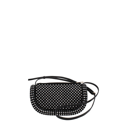 Small Crossbody Handbag by J.W.Anderson for women in synthetic polyurethane leather black & gold features a transformative sophistication silhouette, showcasing a secure zipper, ample , and versatile crossbody-strap, shoulder-strap & handle for a transformative sophistication look.