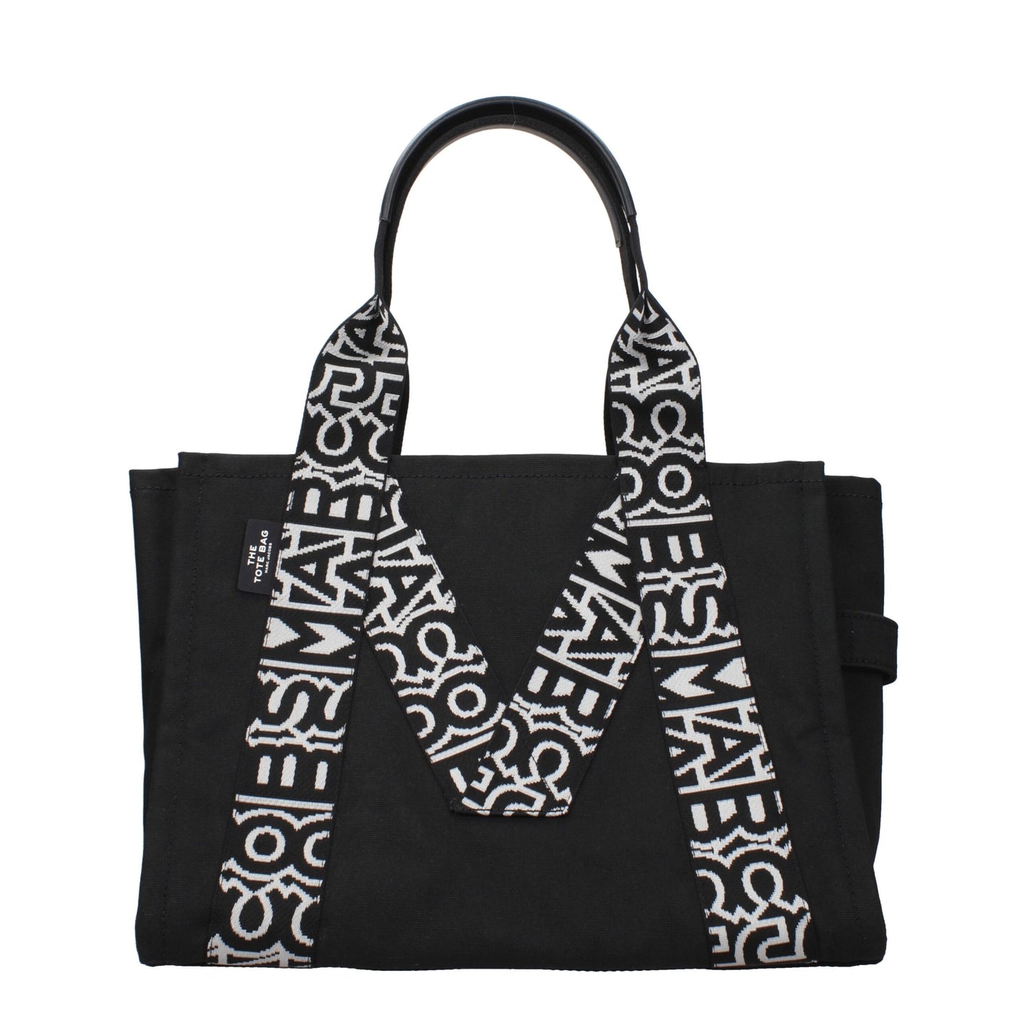 Large Shoulder Bag by Marc Jacobs for women in leather black showcases a statuesque silhouette, artfully detailed with a secure zipper, organized internal-pockets, and versatile shoulder-strap & handle for a statuesque look.