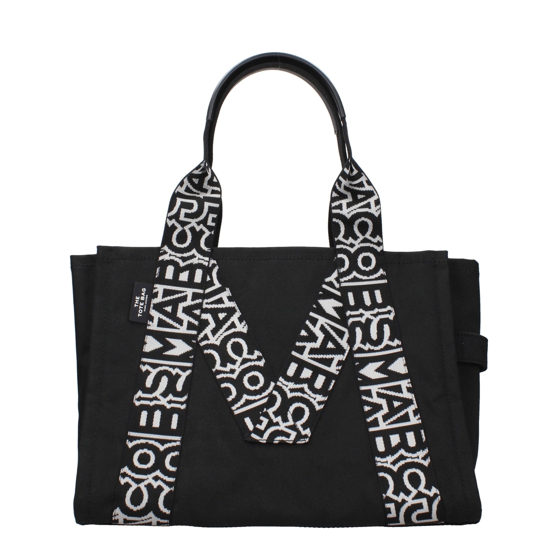 Large Shoulder Bag by Marc Jacobs for women in leather black showcases a statuesque silhouette, artfully detailed with a secure zipper, organized internal-pockets, and versatile shoulder-strap & handle for a statuesque look.