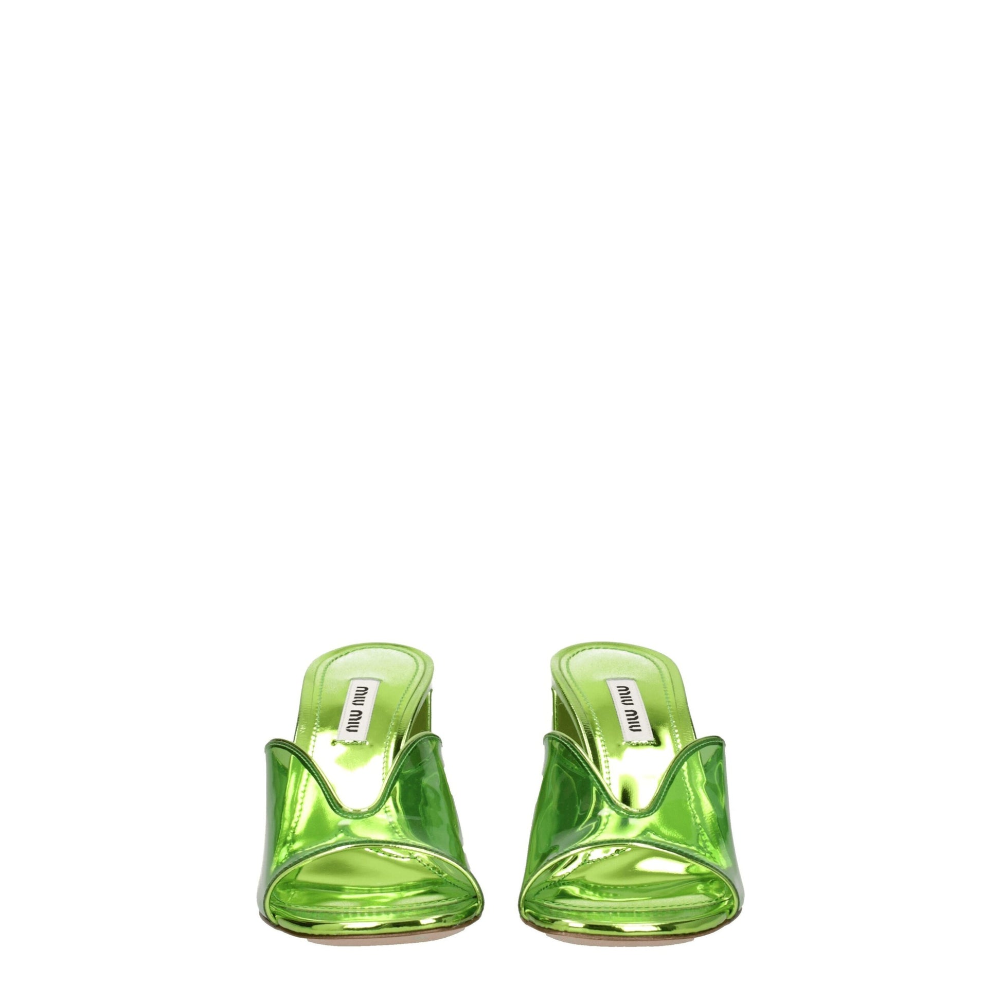 High-Heel Sandals by Miu Miu for women in leather & plexiglass green features an architectural design from the Women's Leather & Plexiglass High-Heel Sandals collection, defined by a architectural 8-5-cm-heel high-heel and open toe style for a architectural finish.