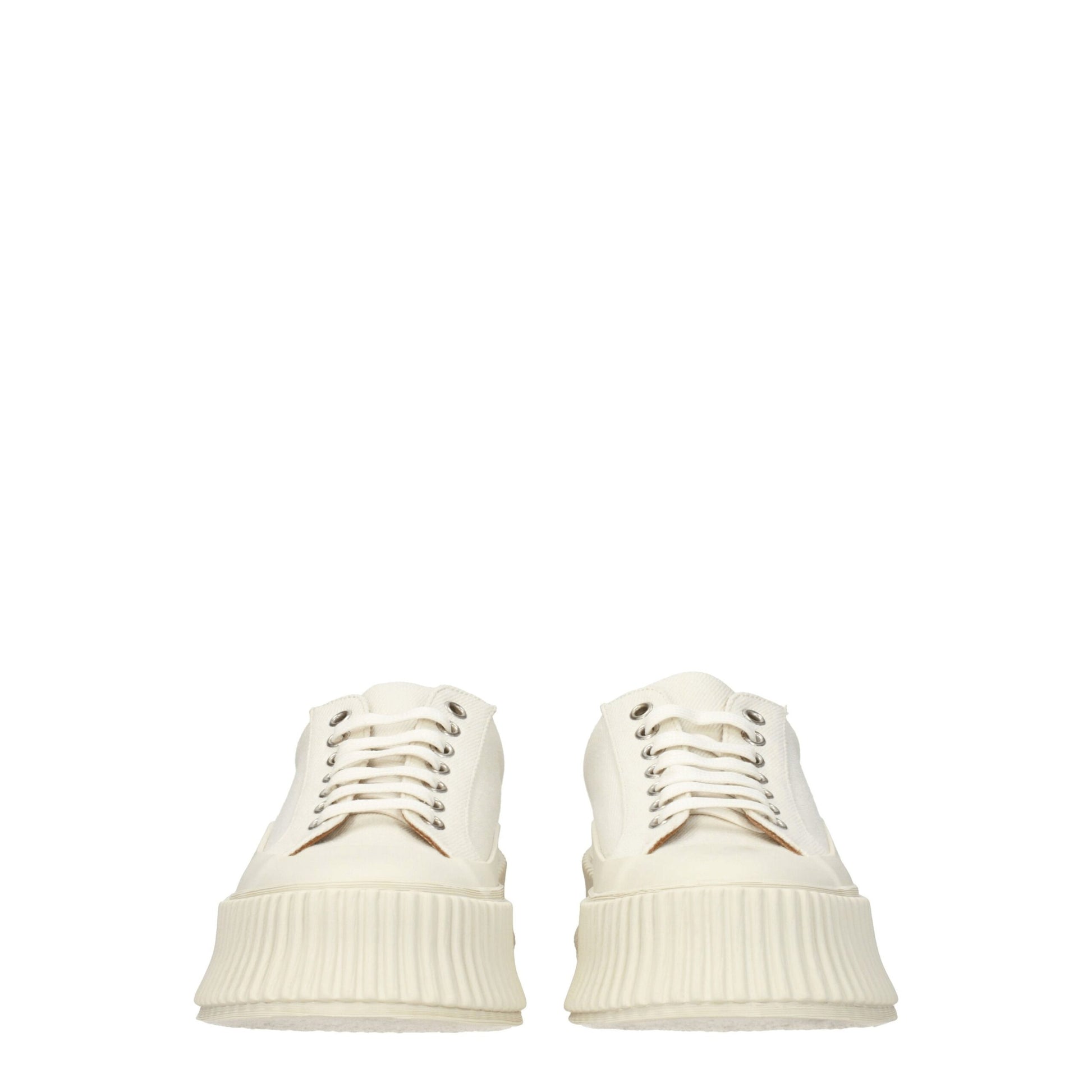 Sneakers by Jil Sander for women in rubber & fabric white features a chic design, perfectly showcasing the chic fashion style of this Women's Fashion Rubber & Fabric Sneakers.
