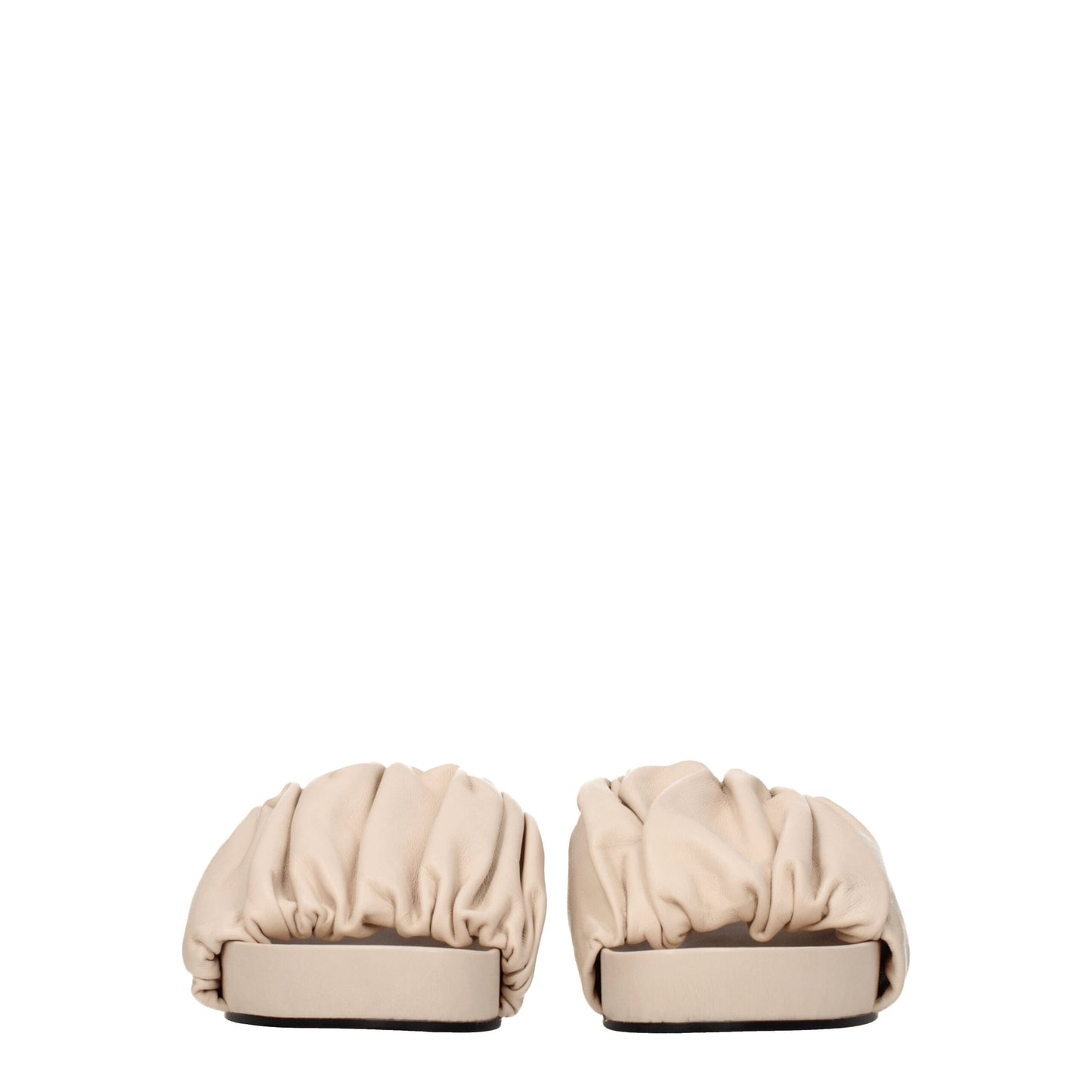 Mid-Heel Clogs Sandals by Jil Sander for women in leather powder-pink presents a sculptural silhouette, showcasing the Women's Leather Mid-Heel Clogs Sandals design with a sculptural 4-5-cm-heel mid-heel and open toe style for a premium look.