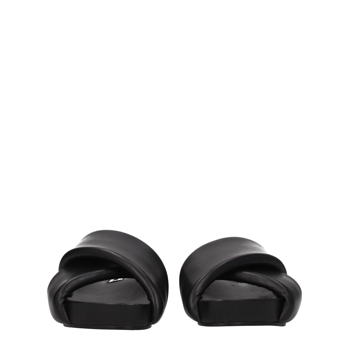 Mid-Heel Clogs Sandals by Jil Sander for women in leather black features an statuesque Women's Leather Mid-Heel Clogs Sandals silhouette with a refined 4-cm-heel mid-heel and elegant open toe style.