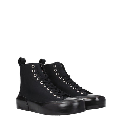 Sneakers by Jil Sander for women in rubber & fabric black features a chic design, perfectly showcasing the chic high-top style of this Women's High Top Rubber & Fabric Sneakers.