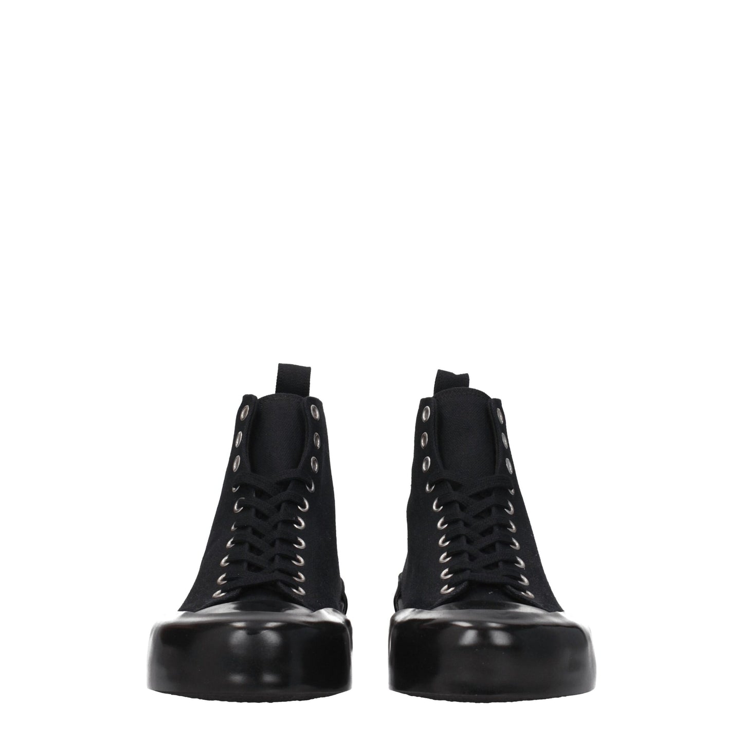 Sneakers by Jil Sander for women in rubber & fabric black features an versatile design from the Women's High Top Rubber & Fabric Sneakers collection, highlighting a versatile high-top style for a premium, high-fashion look.