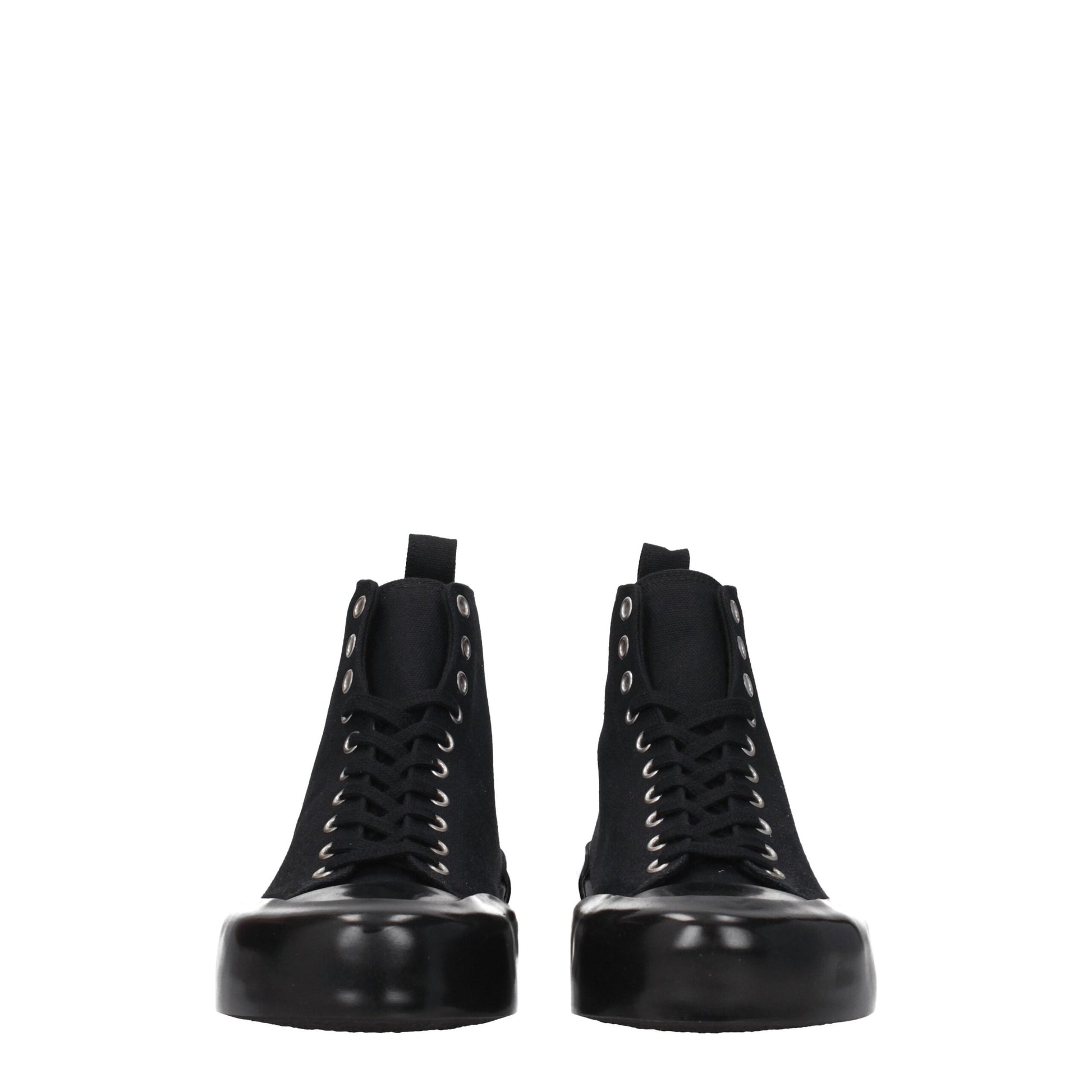 Sneakers by Jil Sander for women in rubber & fabric black features an versatile design from the Women's High Top Rubber & Fabric Sneakers collection, highlighting a versatile high-top style for a premium, high-fashion look.