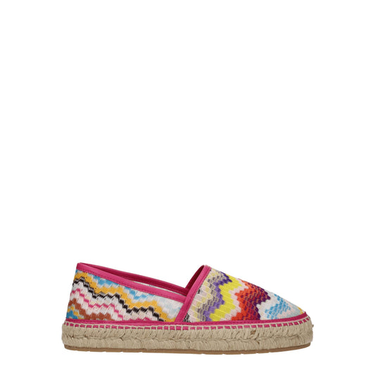 Espadrilles Flat Shoes by Missoni for women in leather multicolor features an statuesque silhouette from the Women's Leather Espadrilles Flat Shoes collection, showcasing a and a statuesque round toe style for a statuesque look.
