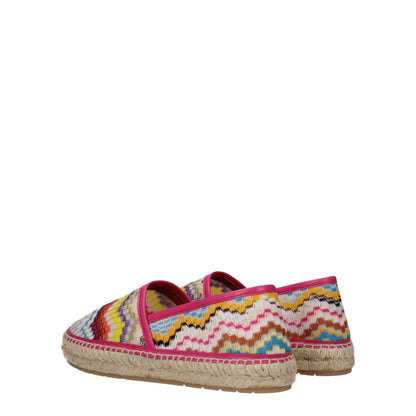 Espadrilles Flat Shoes by Missoni for women in leather multicolor features an statuesque silhouette from the Women's Leather Espadrilles Flat Shoes collection, showcasing a and a statuesque round toe style for a statuesque look.