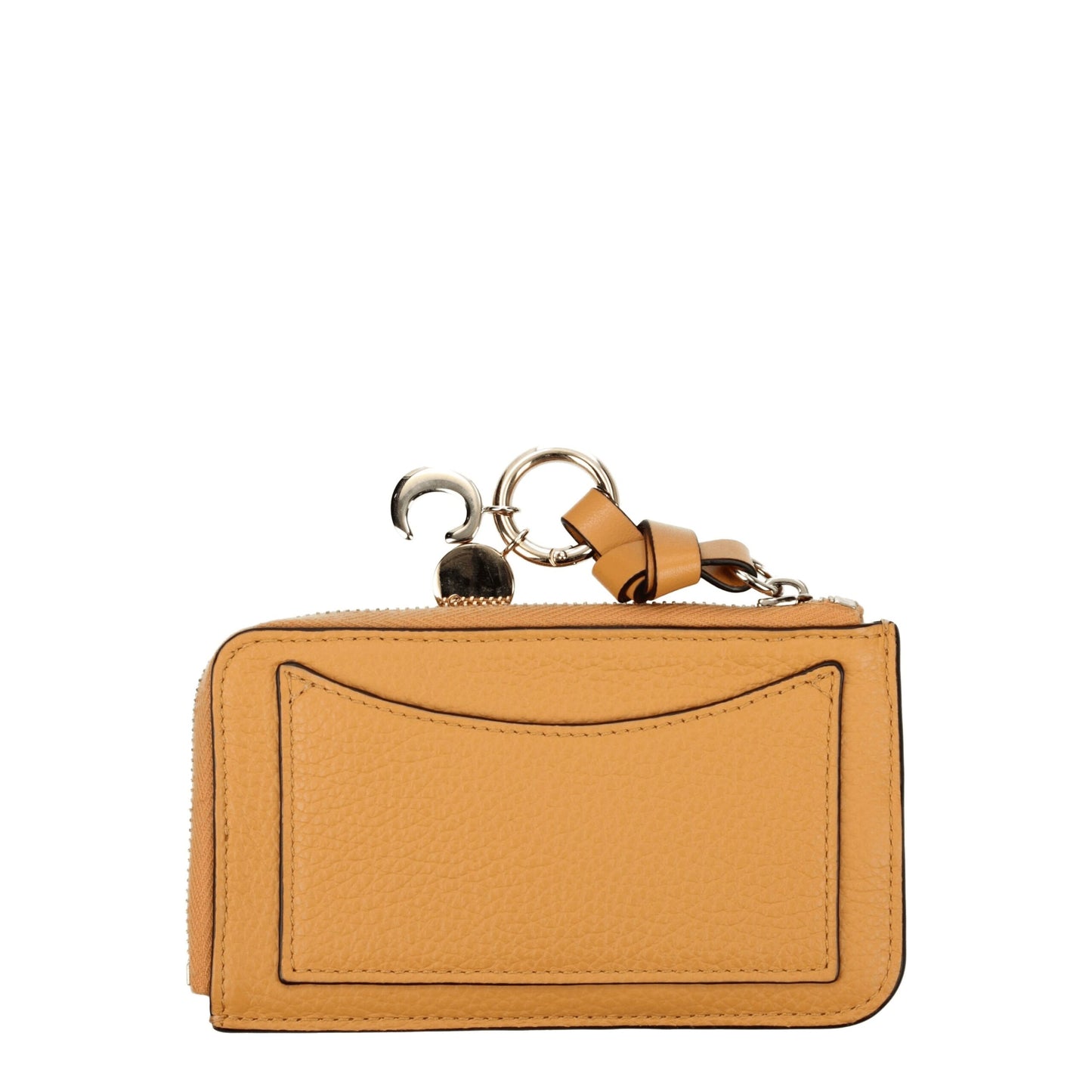 Cardholder Wallet by Chloé for women in leather gold & orange showcases a refined silhouette, artfully detailed with the signature style of the Leather Cardholder Wallet and functional card-organization coin-purse.