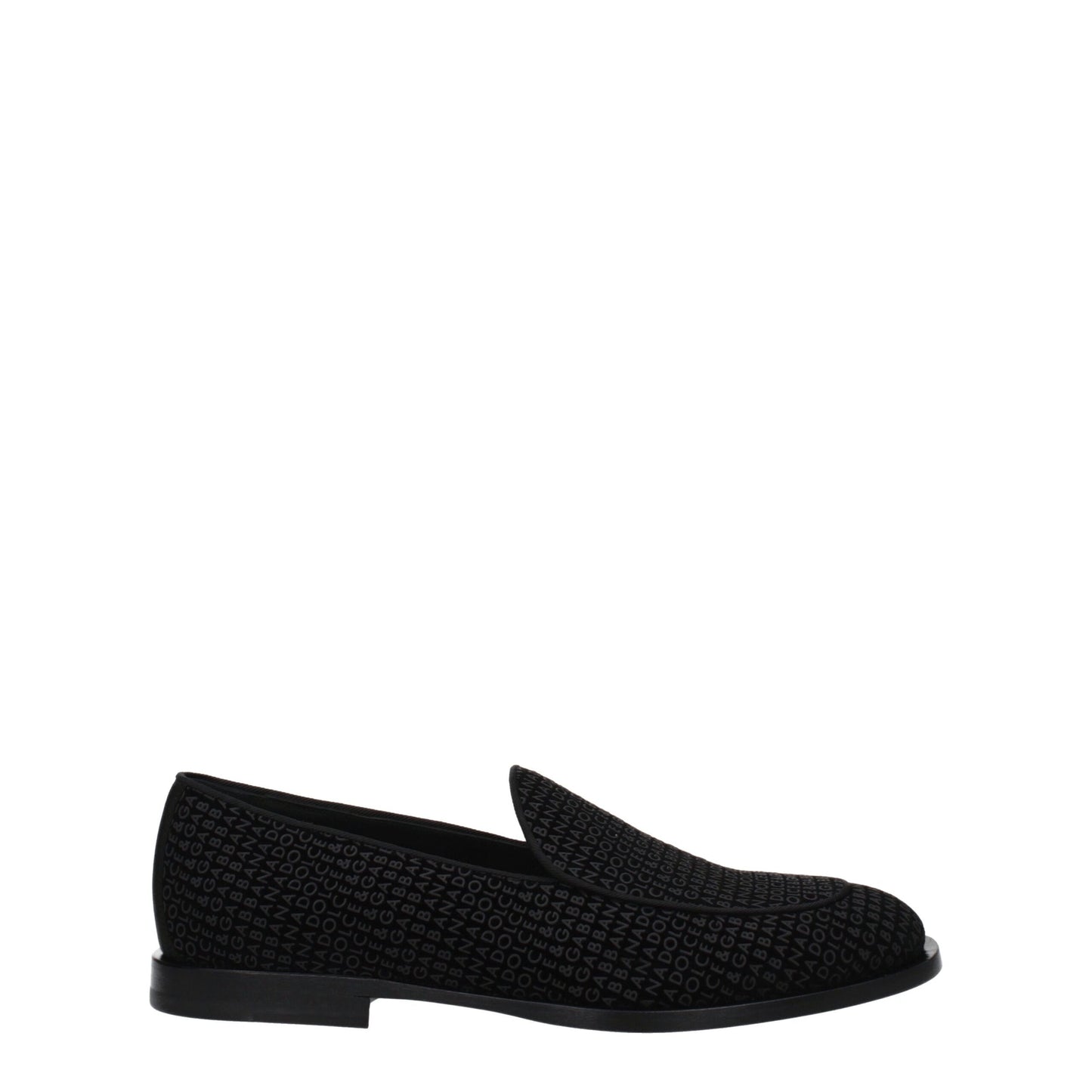 Flat Loafer Slip-On Shoes by Dolce & Gabbana for men in leather & velvet black features an dynamic silhouette from the Men's Leather & Velvet Flat Loafer Slip-On Shoes collection, defined by a dynamic round toe style and flat for a dynamic look.