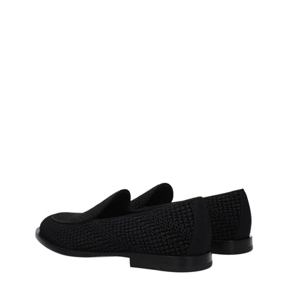 Flat Loafer Slip-On Shoes by Dolce & Gabbana for men in black showcases a impeccable silhouette as Men's Leather & Velvet Flat Loafer Slip-On Shoes, artfully designed with a impeccable flat and refined round toe style for a impeccable finish.