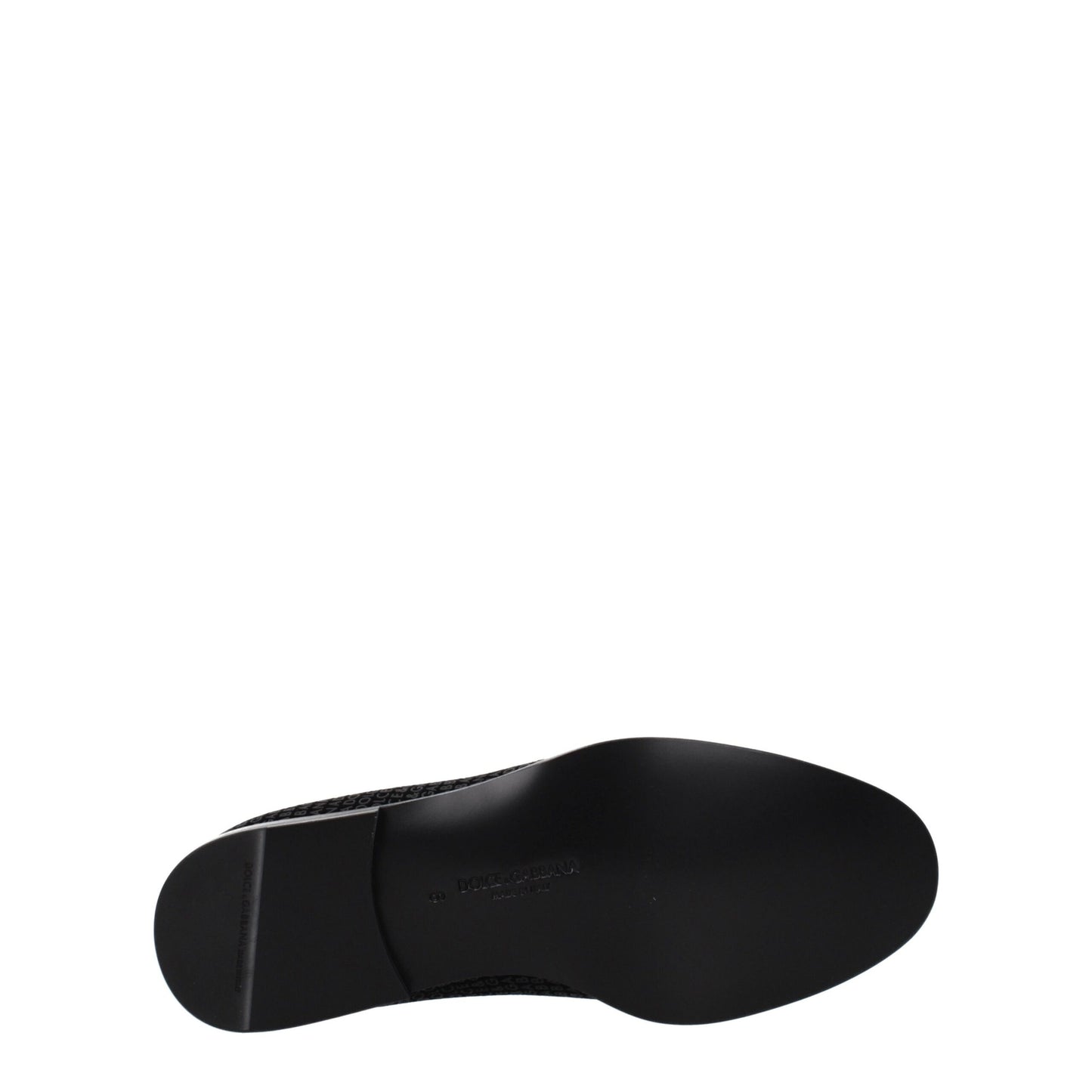 Flat Loafer Slip-On Shoes by Dolce & Gabbana for men in black features an dynamic silhouette from the Men's Leather & Velvet Flat Loafer Slip-On Shoes collection, defined by a dynamic round toe style and flat for a dynamic look.