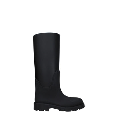 Burberry Women's Cotton & Rubber Low-Heel Boots - Black
