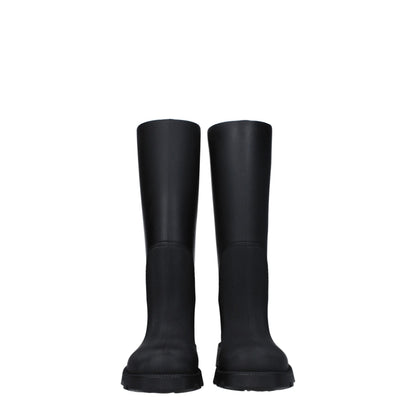 Burberry Women's Cotton & Rubber Low-Heel Boots - Black