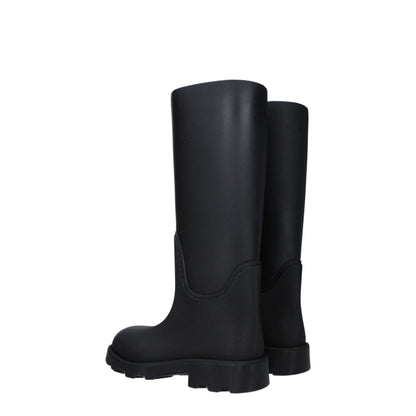 Burberry Women's Cotton & Rubber Low-Heel Boots - Black