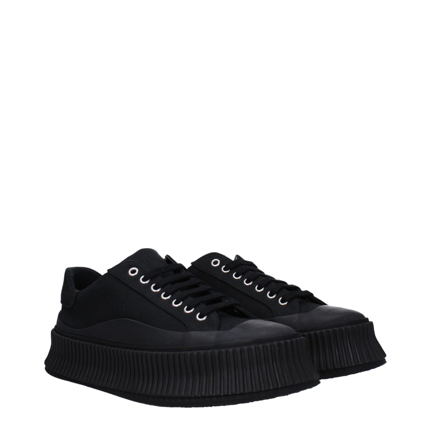 Sneakers by Jil Sander for men in rubber & fabric black presents a on trend silhouette from the Men's Casual Rubber & Fabric Sneakers collection, showcasing a on trend casual style for an elevated aesthetic.